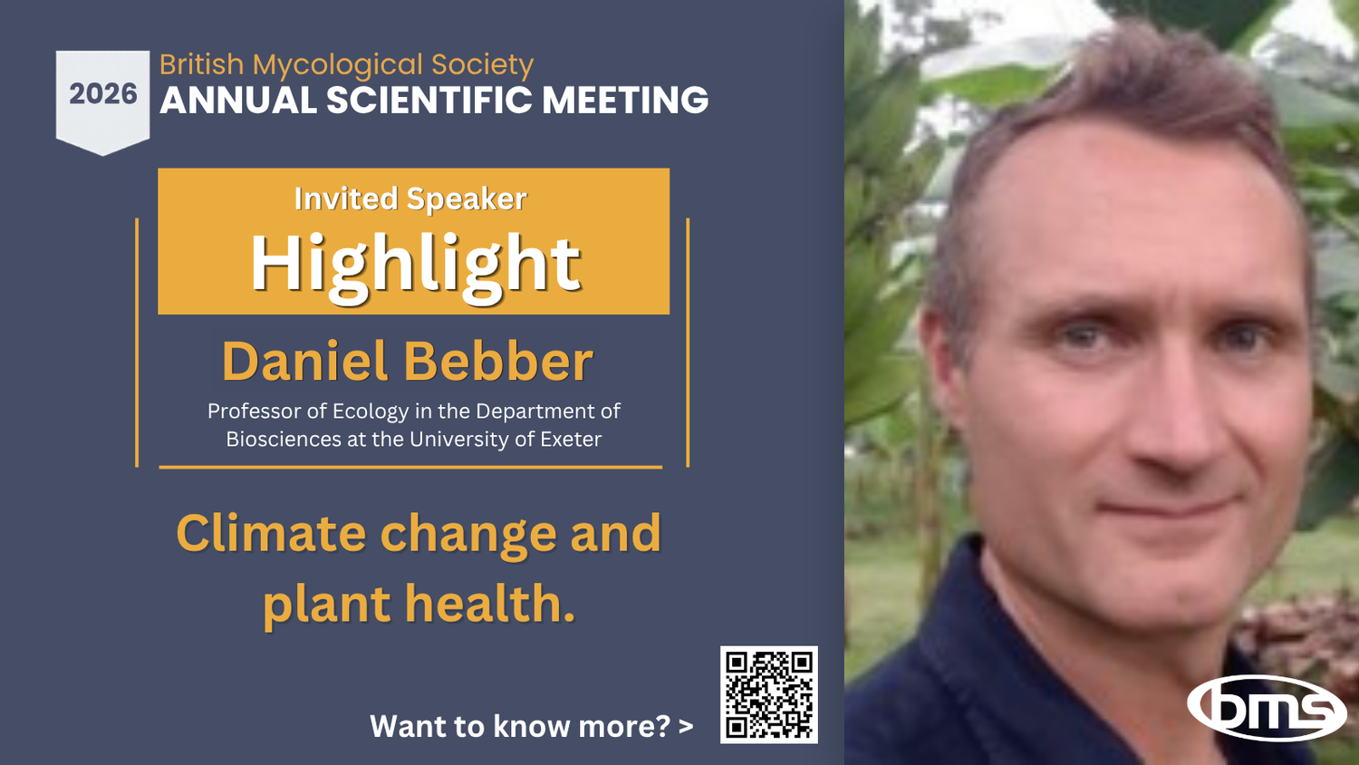 Daniel Bebber, speaker at the BMS Annual Scientific Meeting 2026