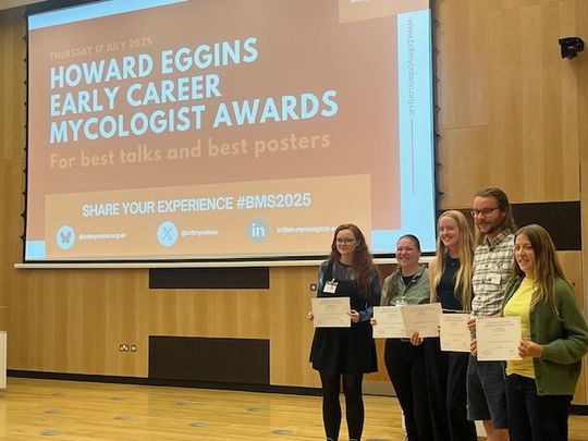 Photo of the winners of the Howard Eggins Early Career Mycologist Awards 2025